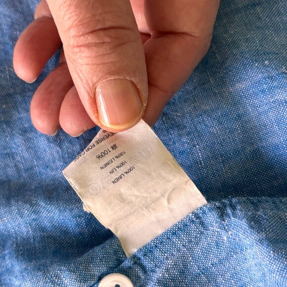 J Crew Shirt Mens Small Light Blue Linen Short Sleeve Button Down Style H4802 - Picture 7 of 10